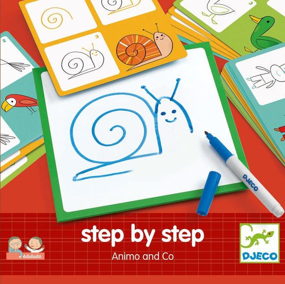 Learn To Draw Animals - Djeco DJ08319 Step by Step Animals