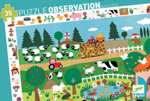 Djeco Observation Puzzle Farm 35 Piece (3-5 yrs) DJ07591