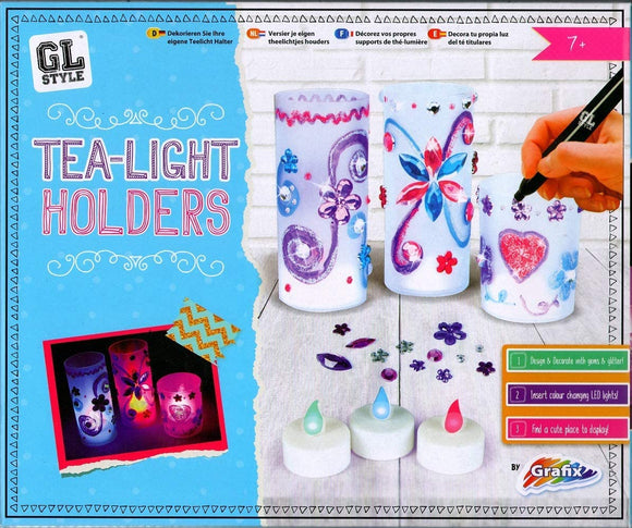 GL Style Decorate Your Own Tea Light Candle Holders Kids Design Art Craft Set