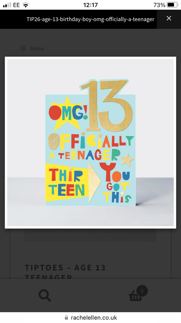 Age 13 Birthday Card Toy Box hants age-13-birthday-card-toy-box-hants