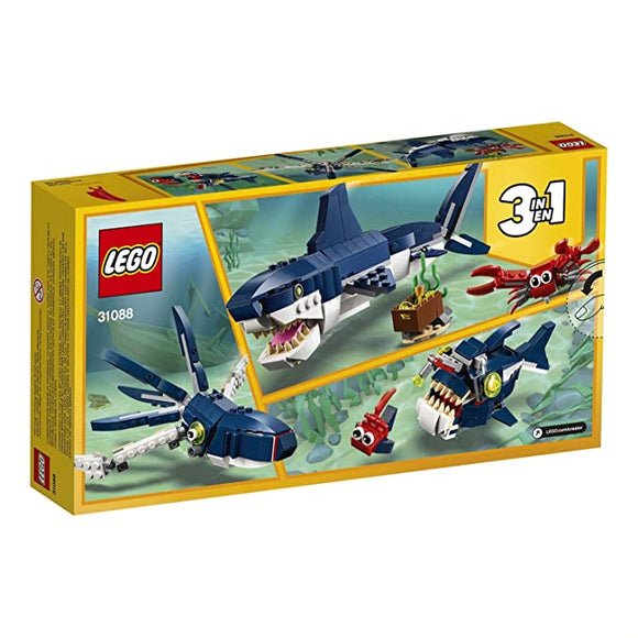 LEGO 31088 Creator 3in1 Deep Sea Creatures: Shark, Crab and Squid or Angler Fish Age 7+