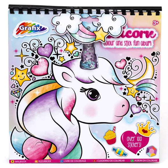 Unicorn Colour & Sticker Fun Album Age 6+