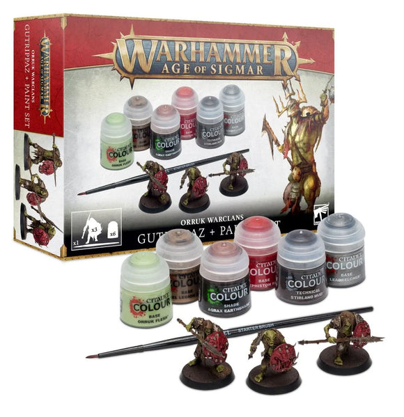 Warhammer Age of Sigmar Orruk Warclans Gutrippaz + Paints set (60-09)