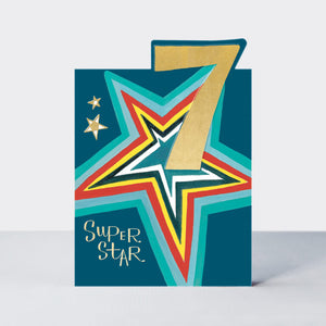 TIPTOES – AGE 7 BIRTHDAY CARD BOY – STAR