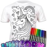Splat Planet Colour-in T-Shirt with 10 Non-Toxic Washable Magic Pens - Colour-in and Wash Out T-Shirt