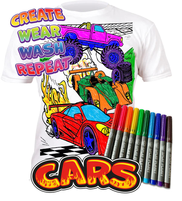 Splat Planet Colour-in T-Shirt with 10 Non-Toxic Washable Magic
