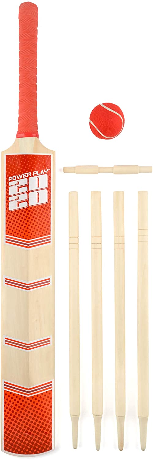 PowerPlay BG889 Deluxe Cricket Set with Cricket Bat, Ball, 4 Stumps, Bails and Bag, Size 5 Bat