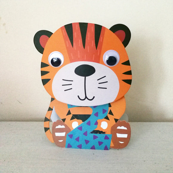 Birthday Card-Wobbly Head - Tiger Aged 2