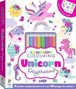 Kaleidoscope Colouring Kit Unicorn Daydreams (with 8 double-ended markers)