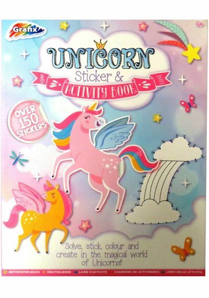 Grafix Large Unicorn Colourful Sticker and Activity Book, with 150 Stickers
