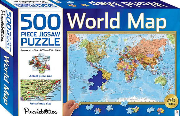 World Map 500 Piece Jigsaw Puzzle (Puzzlebilities)