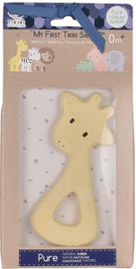 TIKIRI  Natural Rubber Teether – Giraffe teether grey Gift Boxed