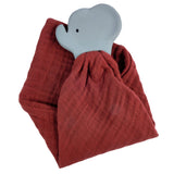 TIKIRI Organic Cotton Comforter With Natural Rubber Teether – Elephant