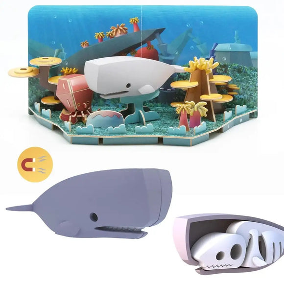 Halftoys Magnetic 3D Ocean Jigsaw Puzzle - Sperm Whale