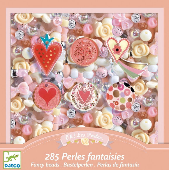 Djeco Fancy Threading Beads - Hearts DJ09855 Suitable for 6-10 years